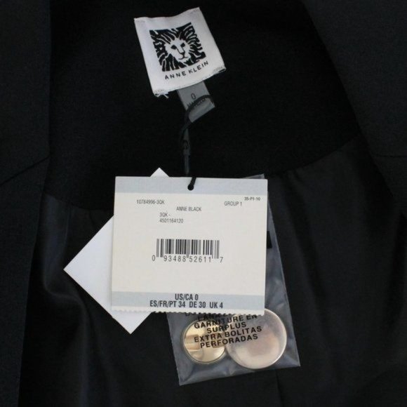 Anne Klein Faux Double Breasted Blazer Open Front, Size 0 - Picture 7 of 7